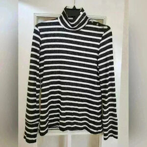 Trina Turk Women’s Abril Top Metallic Striped Top Size L